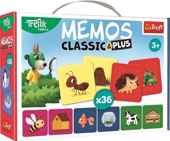 TREFL Pexeso Classic&Plus Zvířátka a jejich domečky 3v1 - 02333