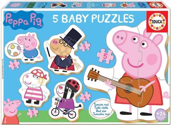 EDUCA Baby puzzle Prasátko Peppa 2, 5v1 (3-5 dílků) - 18589