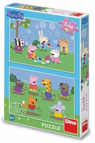 DINO Puzzle Prasátko Peppa a kamarádi 2x48 dílků - 381667