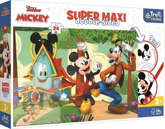 TREFL Oboustranné puzzle Mickeyho klubík SUPER MAXI 24 dílků - 41012