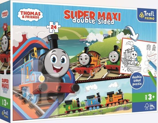 TREFL Oboustranné puzzle Mašinka Tomáš s přáteli SUPER MAXI 24 dílků - 41014