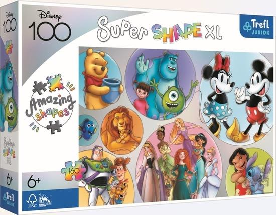 TREFL Puzzle Super Shape XL Disneyho barevný svět 160 dílků - 50033