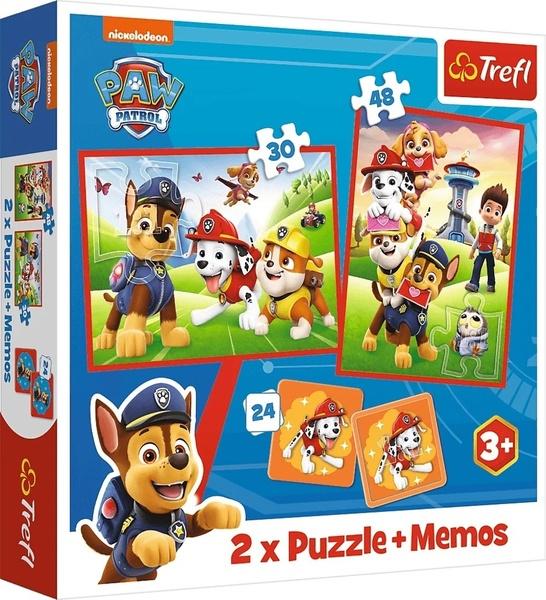 TREFL Sada 3v1 Tlapková patrola v akci (2x puzzle + pexeso) - 93337