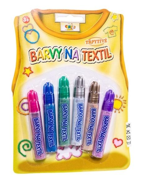 Barvy na textil Třpytivé 6 ks