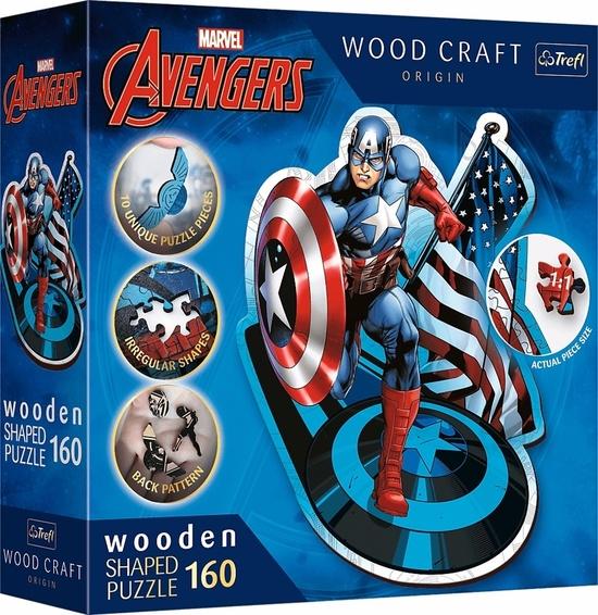TREFL Wood Craft Origin puzzle Neohrožený Kapitán Amerika 160 dílků - 20194