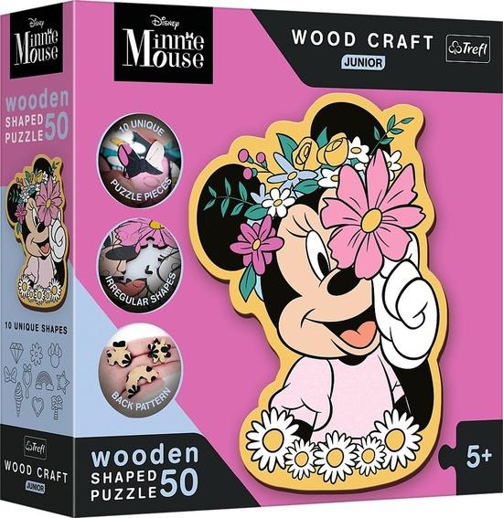 TREFL Wood Craft Junior puzzle Ve světě Minnie Mouse 50 dílků - 20200