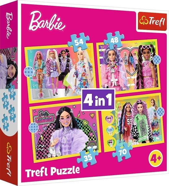 TREFL Puzzle Veselý svět Barbie 4v1 (35,48,54,70 dílků) - 34626