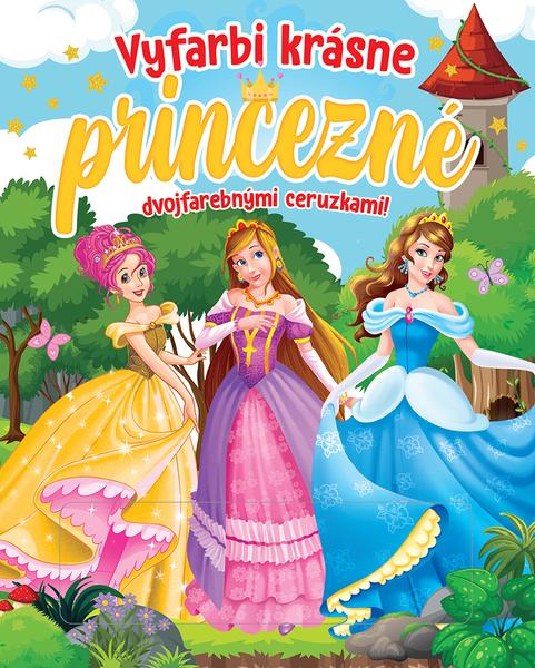 Vyfarbi krásne princezné dvojfarebnými ceruzkami! - 9788084447195