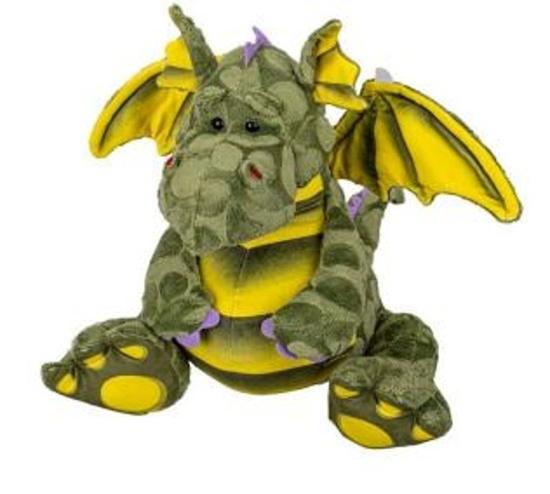 Drak plyšový 30 cm zelený sedící