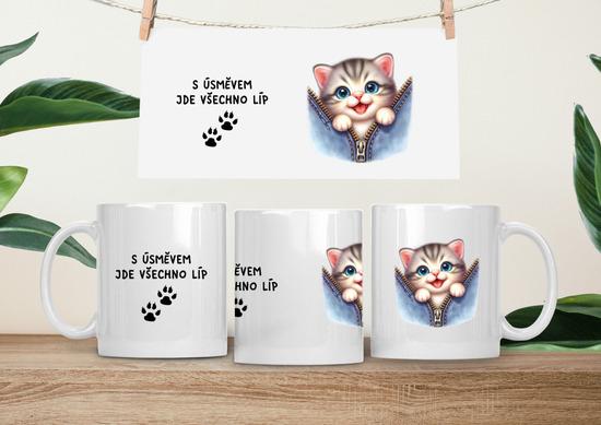 Hrneček čumáček 330ml porcelán Kočička