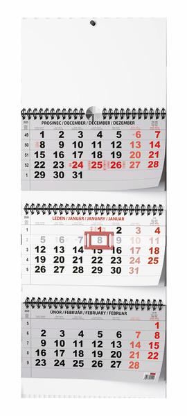 Tříměsíční skládaný kalendář 2026 - nástěnný kalendář
