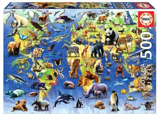Puzzle 100 ohrožených druhů 500 dílků