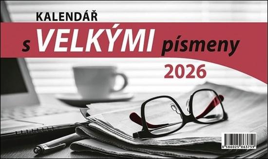 Kalendář s velkými písmeny 2026 - stolní kalendář