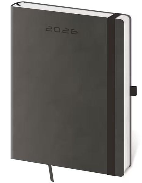 Týdenní diář 2026 B6 Flexies tmavě šedý s poutkem