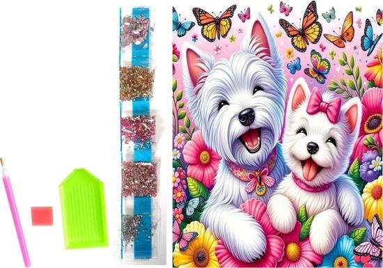 Diamantové mal.  na plátně Veselí pejsci 23x30cm