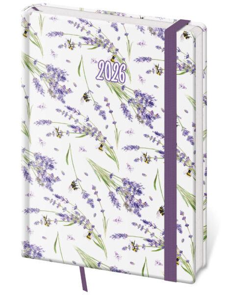 Denní diář 2026 A5 Vario Lavender s gumičkou