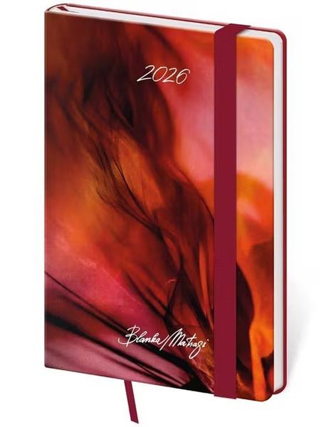 Kapesní diář 2026 Vario Matragi Red s gumičkou