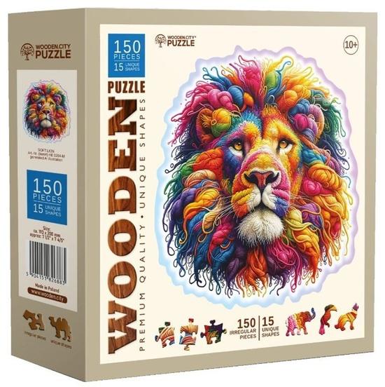 Dřevěné puzzle Jemný lev 150 dílků