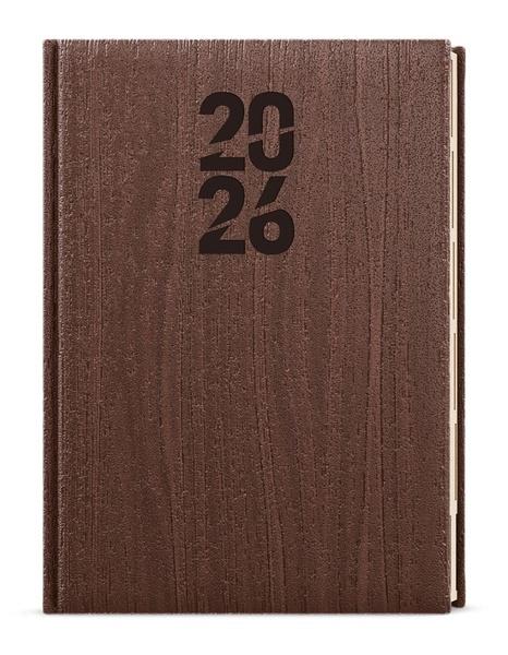 Denní diář 2026 Ctirad s výsekem Wood A5 hnědá