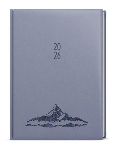 Denní diář 2026 David Vivella s ražbou A5 holubí šeď Hory