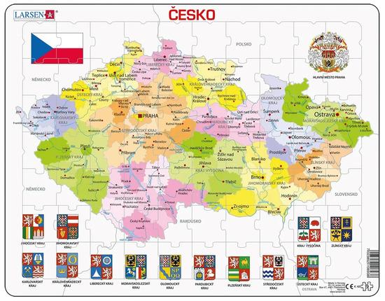 Puzzle Česká republika kraje 70 dílků