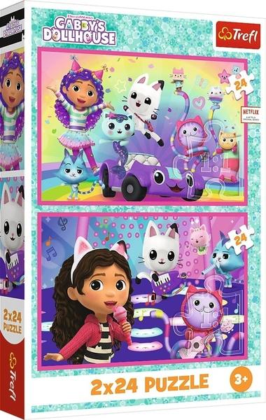 Puzzle Gábinin kouzelný domek Zábava s Gabby 2x24 dílků