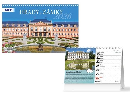 Hrady a zámky kalendář 2026 - stolní kalendář