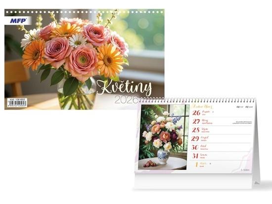 Květiny kalendář 2026 - stolní kalendář
