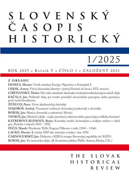 Slovenský časopis historický  1 / 2025