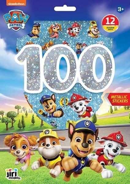 100 metalických samolepek s omalovánkovými listy Tlapková patrola