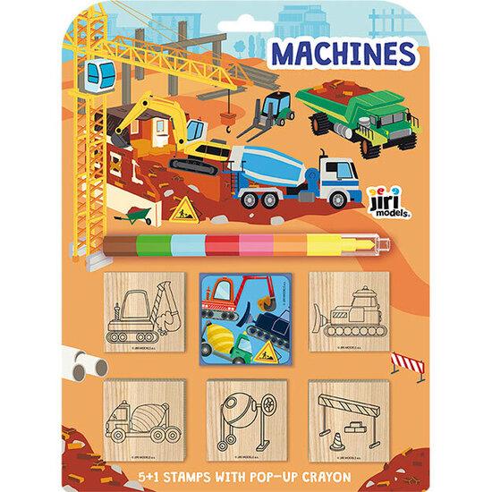 Pečiatky 5 + 1 s voskovkou Stroje