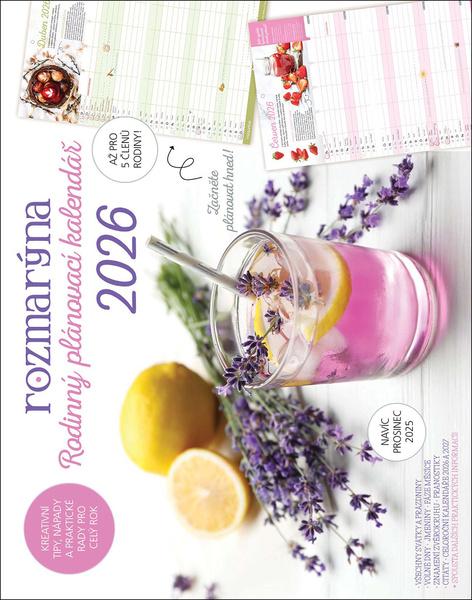 Rodinný plánovací kalendář Rozmarýna 2026 - nástěnný kalendář