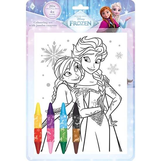 Omalovánkový set s oboustrannými voskovkami Ledové království