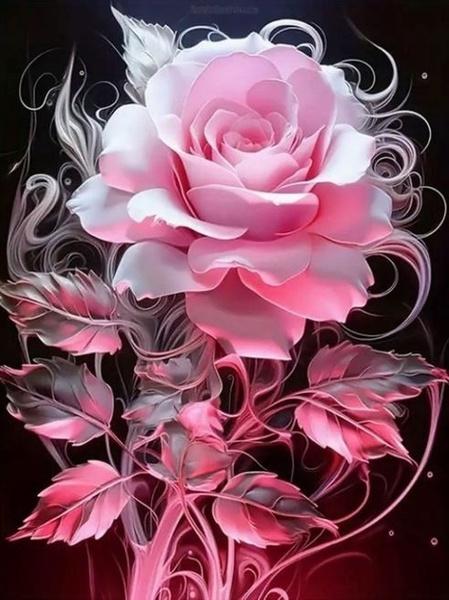 Diamantové malování Kouřová růže