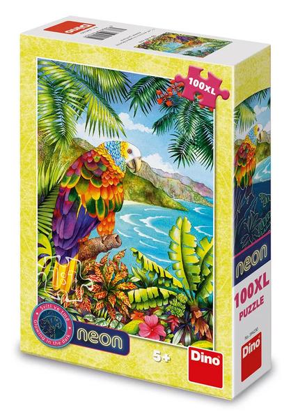 Puzzle 100XL Papoušek v džungli neon
