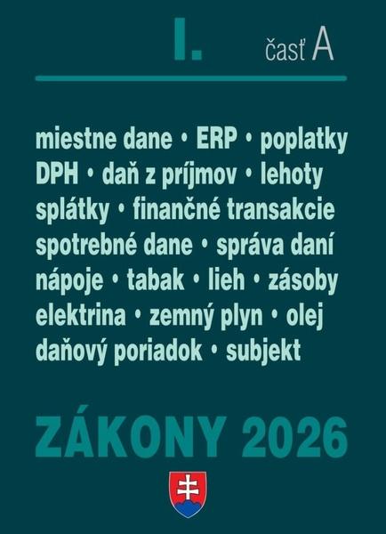 Zákony I A 2026 – daňové zákony - 9788081623059