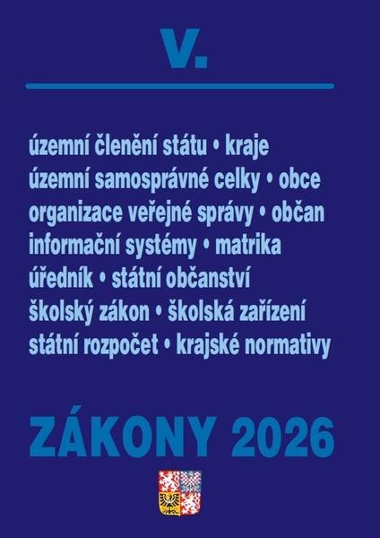 Zákony V  2026 – Veřejná správa, Školství