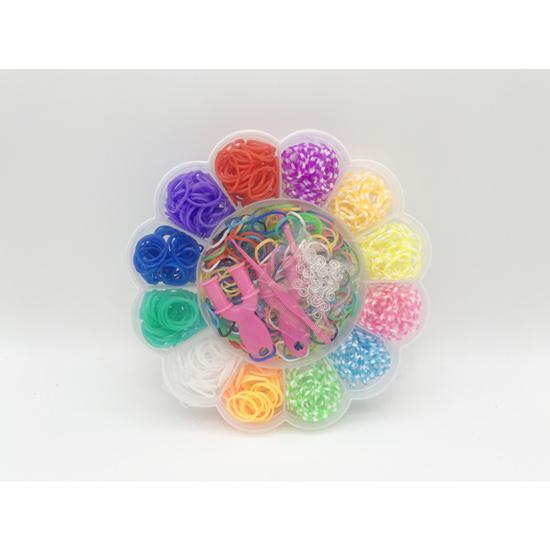 Sada gumiček 900 ks na výrobu náramků Loom band - květina