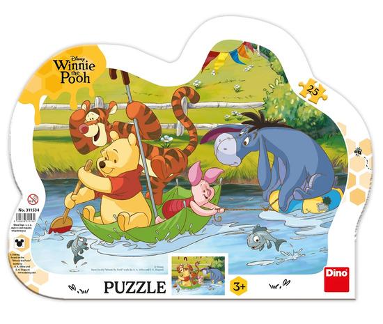 Puzzle 25 Medvídek Pú na plavbě kontura