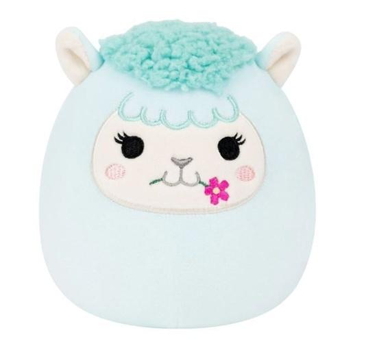 Squishmallows Tyrkysová lama s květinou Lorna