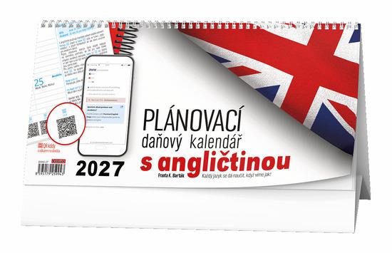 Plánovací daňový kalendář s angličtinou 2027 - stolní kalendář