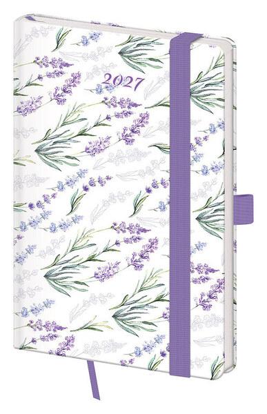 Kapesní diář 2027 A6 Vario Lavender s gumičkou