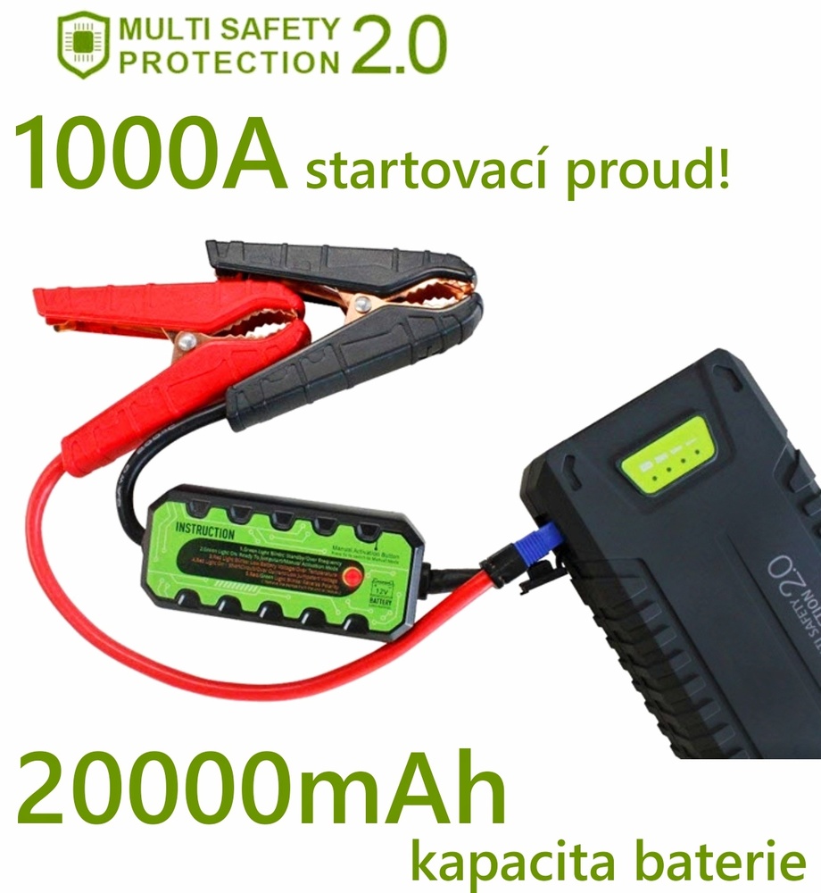 VIKING Car Jump Starter ZULU 20 20000mAh, Startovací zdroje pro vozidla, Notebook powerbank